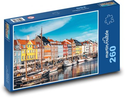 Kopenhaga - Kolorowe domy - Puzzle 260 elementów, rozmiar 41x28,7 cm