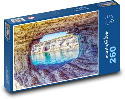 Jaskinia Morska - Cypr - Puzzle 260 elementów, rozmiar 41x28,7 cm