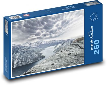 Góry - pochmurny dzień - Puzzle 260 elementów, rozmiar 41x28,7 cm