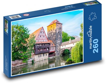 Norymberga - rzeka - Puzzle 260 elementów, rozmiar 41x28,7 cm