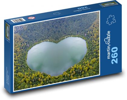Jazero - srdce - Puzzle 260 dielikov, rozmer 41x28,7 cm