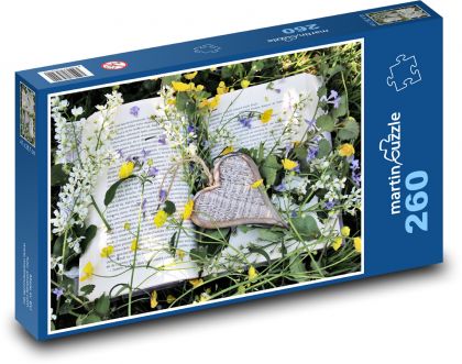 Jarní květiny - kniha - Puzzle 260 dílků, rozměr 41x28,7 cm