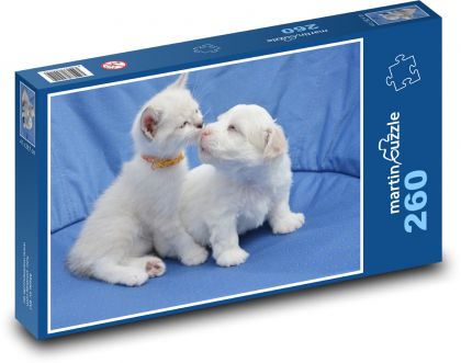 Pies - Kot - Puzzle 260 elementów, rozmiar 41x28,7 cm