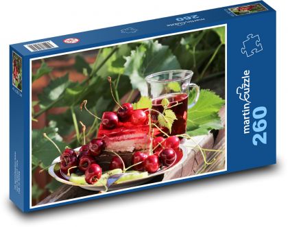 Cherries - Cake - Puzzle 260 pieces, size 41x28.7 cm 