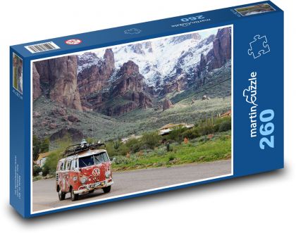 Retro-Auto - Berge - Puzzle - 260 Teile