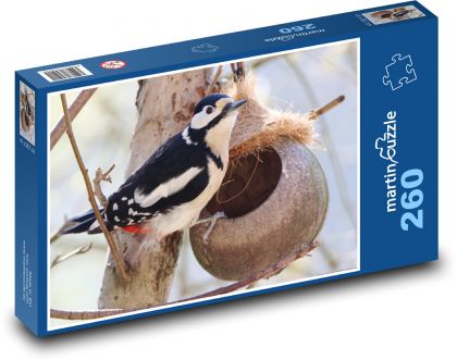 Dzięcioł duży - Puzzle 260 elementów, rozmiar 41x28,7 cm