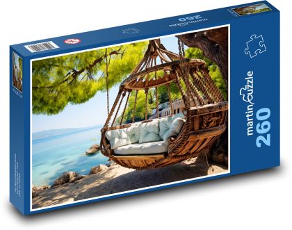 Huśtawka nad morzem - Puzzle 260 elementów, rozmiar 41x28,7 cm