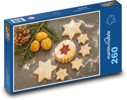 Świąteczne ciasteczka - Puzzle 260 elementów, rozmiar 41x28,7 cm