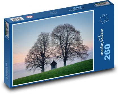 Kaplnka - stromy, krajina - Puzzle 260 dielikov, rozmer 41x28,7 cm