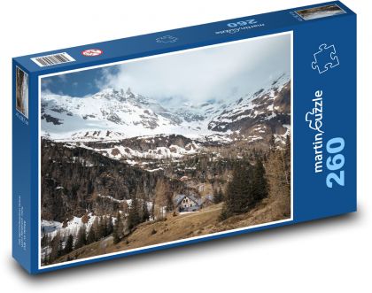 Mountains - nature, buildings - Puzzle 260 pieces, size 41x28.7 cm 