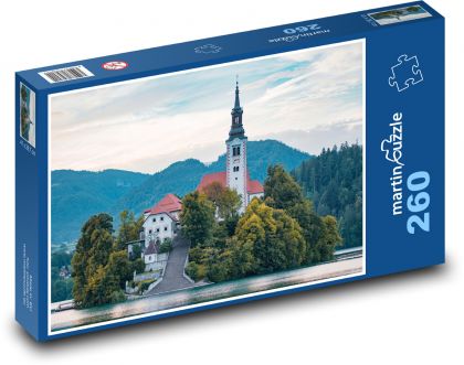 Slovenia - Lake Bled, church - Puzzle 260 pieces, size 41x28.7 cm 