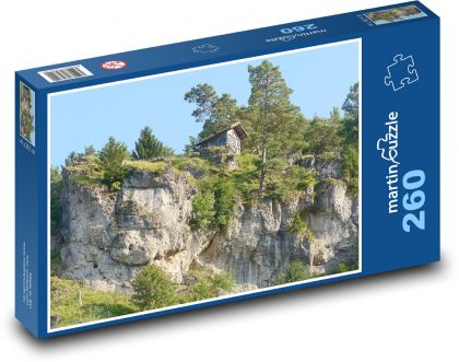 Chata - les, skála - puzzle 260 dílků
