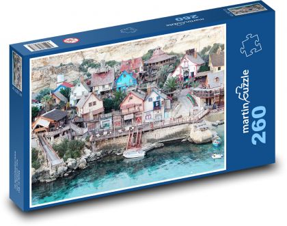 Gulf Village - Malta - Puzzle 260 pieces, size 41x28.7 cm 
