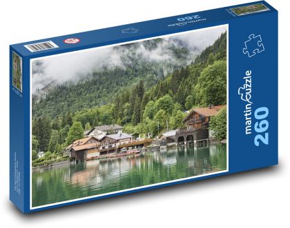 Mgła - jezioro - Puzzle 260 elementów, rozmiar 41x28,7 cm