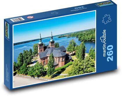 Kostol - Rieka - Puzzle 260 dielikov, rozmer 41x28,7 cm