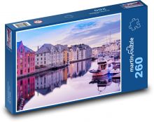 Norsko - přístav Puzzle 260 dílků - 41 x 28,7 cm