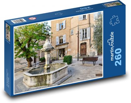 Miasto - fontanna - Puzzle 260 elementów, rozmiar 41x28,7 cm