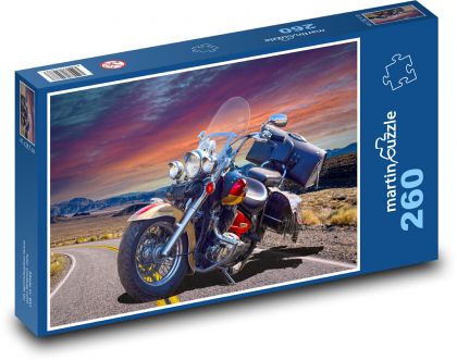 Motorka chopper na ceste - Puzzle 260 dielikov, rozmer 41x28,7 cm
