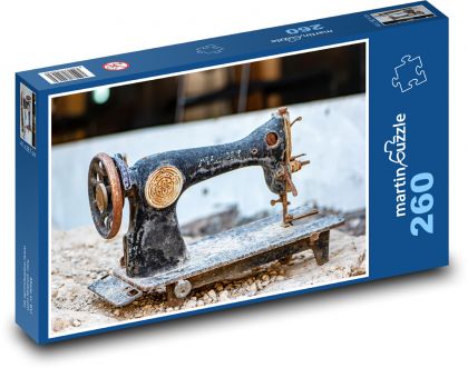 Starý šijací stroj - Puzzle 260 dielikov, rozmer 41x28,7 cm
