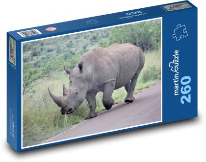 Nosorożec biały - Puzzle 260 elementów, rozmiar 41x28,7 cm