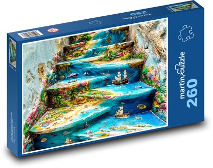 Malen auf der Treppe - Puzzle - 260 Teile