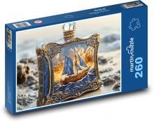 Loď - fľaša, ornament Puzzle 260 dielikov - 41 x 28,7 cm