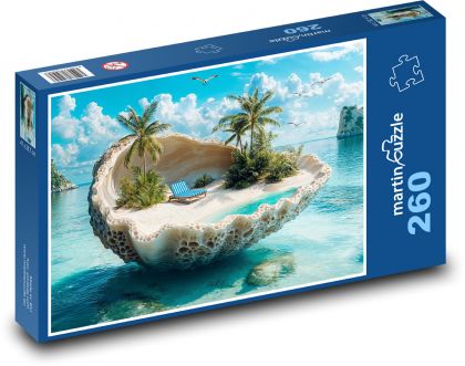 Tropický ostrov - oceán - puzzle 260 dílků