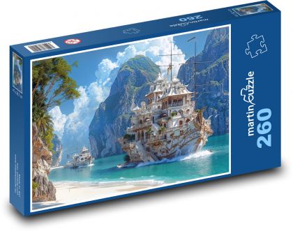 Nowoczesny jacht - Puzzle 260 elementów, rozmiar 41x28,7 cm