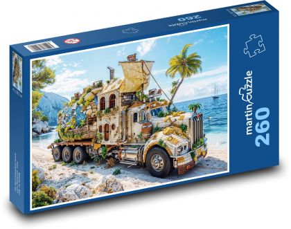 Kamión - dekorácie - Puzzle 260 dielikov, rozmer 41x28,7 cm