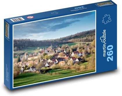 Miasto - klasztor - Puzzle 260 elementów, rozmiar 41x28,7 cm