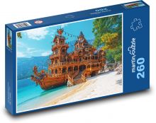 Dřevěná loď - dům Puzzle 260 dílků - 41 x 28,7 cm