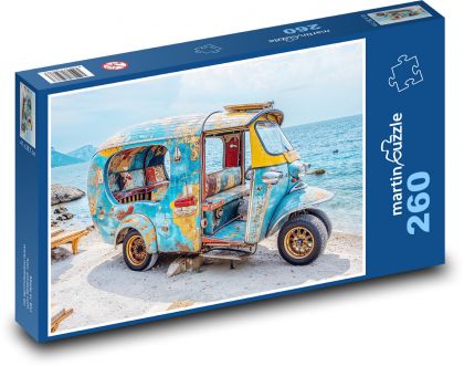 Car on the beach - Puzzle 260 pieces, size 41x28.7 cm 