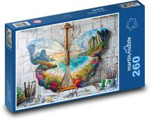 Motýl na plátně Puzzle 260 - 41x28,7 cm