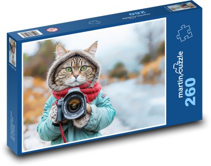 Cat - Photographer - Puzzle 260 pieces, size 41x28.7 cm 