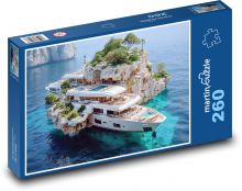 Jachta na ostrove Puzzle 260 dielikov - 41 x 28,7 cm
