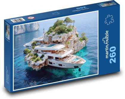 Yacht on the island - Puzzle 260 pieces, size 41x28.7 cm 