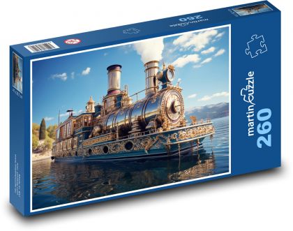 Lokomotíva - Loď - Puzzle 260 dielikov, rozmer 41x28,7 cm