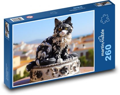 Mačka - torta, čokoláda - Puzzle 260 dielikov, rozmer 41x28,7 cm
