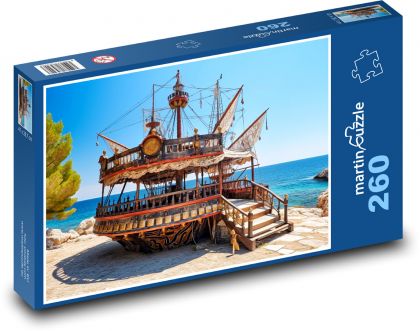 Loď na pláži - puzzle 260 dílků