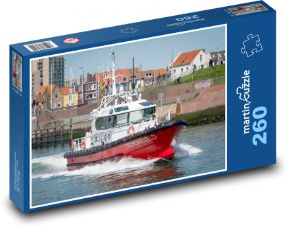 Łódź - port - Puzzle 260 elementów, rozmiar 41x28,7 cm