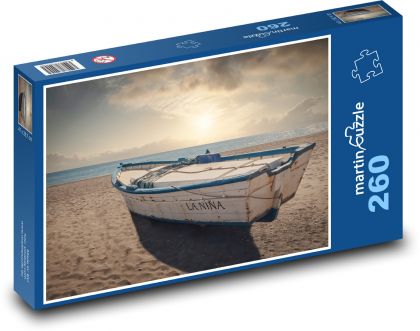 Západ slnka - loď - Puzzle 260 dielikov, rozmer 41x28,7 cm