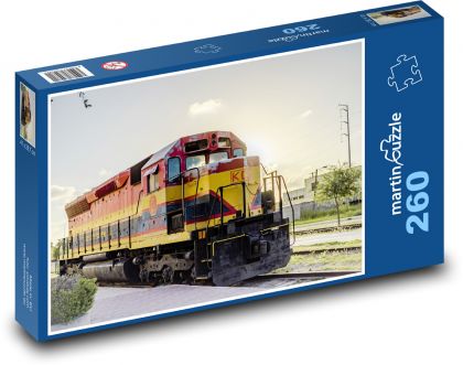 Vlak - lokomotíva - Puzzle 260 dielikov, rozmer 41x28,7 cm
