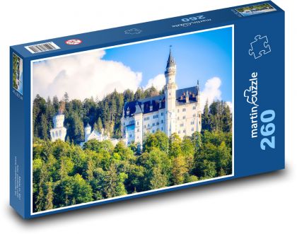 Hrad - Neuschwanstein, Bavorsko - Puzzle 260 dielikov, rozmer 41x28,7 cm