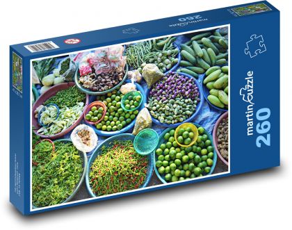 Owoce tropikalne - warzywa - Puzzle 260 elementów, rozmiar 41x28,7 cm