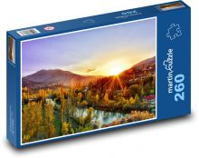 Príroda pri západe slnka Puzzle 260 dielikov - 41 x 28,7 cm 