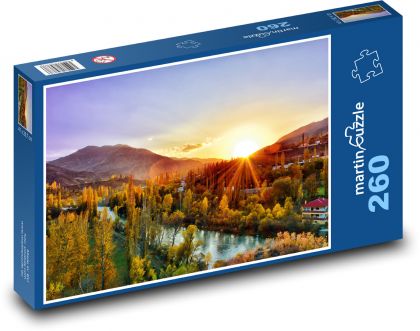 Príroda pri západe slnka - Puzzle 260 dielikov, rozmer 41x28,7 cm
