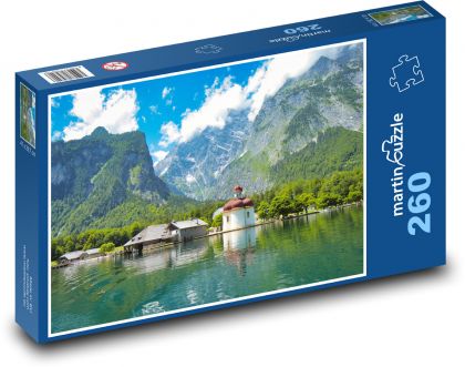 Klášter - jezero Königssee, Německo - puzzle 260 dílků