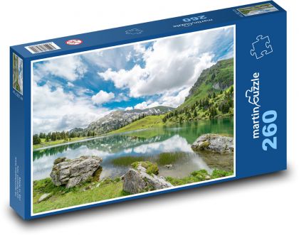 Alpy - góry, jezioro - Puzzle 260 elementów, rozmiar 41x28,7 cm