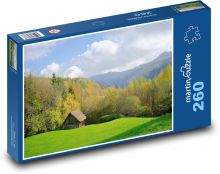 Górska chata - natura Puzzle 260 elementów - 41x28,7 cm