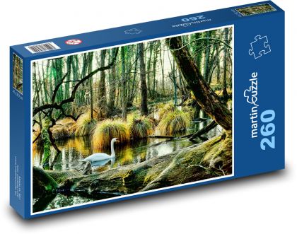 Natura - łabędź - Puzzle 260 elementów, rozmiar 41x28,7 cm
